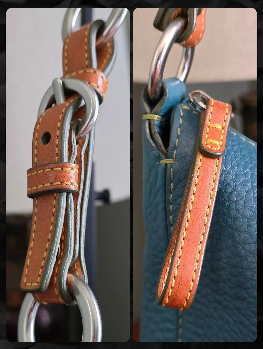 Coach 8E98 Chelsea Hobo Deep Teal Blue Pebbled Leather Shoulder Bag Y2K Vintage